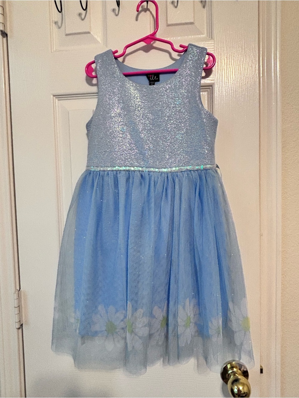 Sparkling Light Blue Tulle Flower Girl Dress